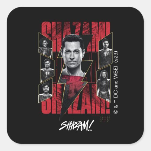 SHAZAM Fury of the Gods  SHAZAMily Group Square Sticker