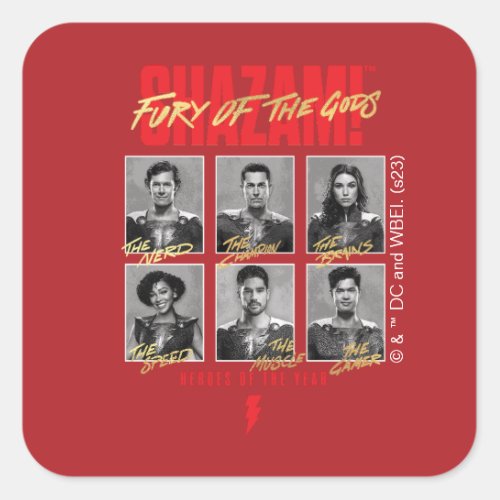 SHAZAM Fury of the Gods  SHAZAMily Yearbook Square Sticker