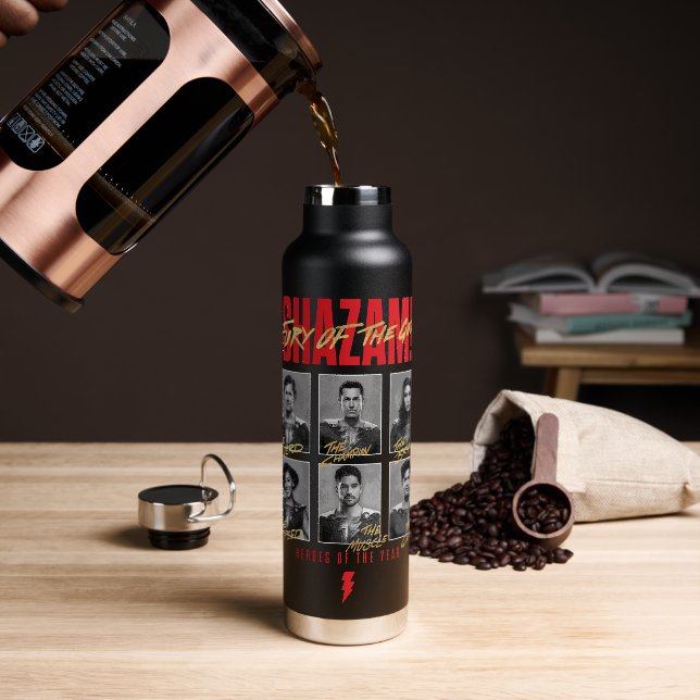 SHAZAM! Fury of the Gods | SHAZAMily Yearbook Water Bottle (Coffee)