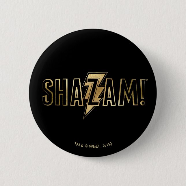 SHAZAM! | Gold Logo Button (Front)