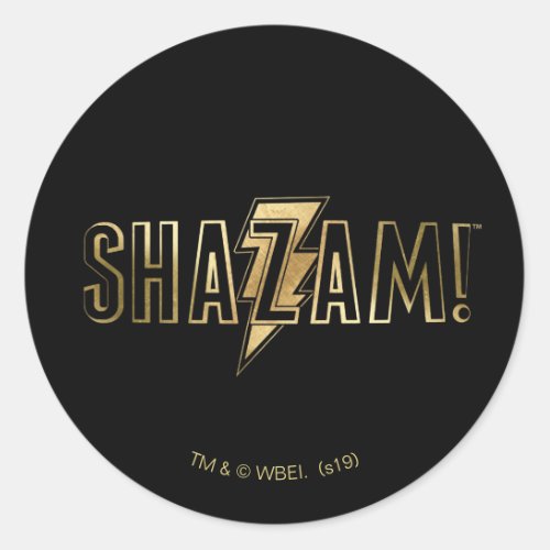 SHAZAM  Gold Logo Classic Round Sticker