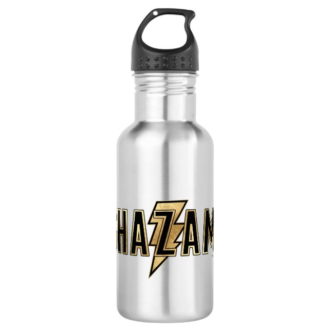 SHAZAM! | Gold Logo Stainless Steel Water Bottle (Front)