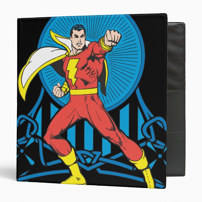 SHAZAM in Fight Stance 3 Ring Binder (Front/Inside)