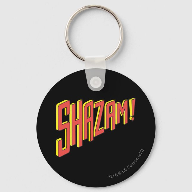 Shazam Logo Red/Yellow Keychain (Front)