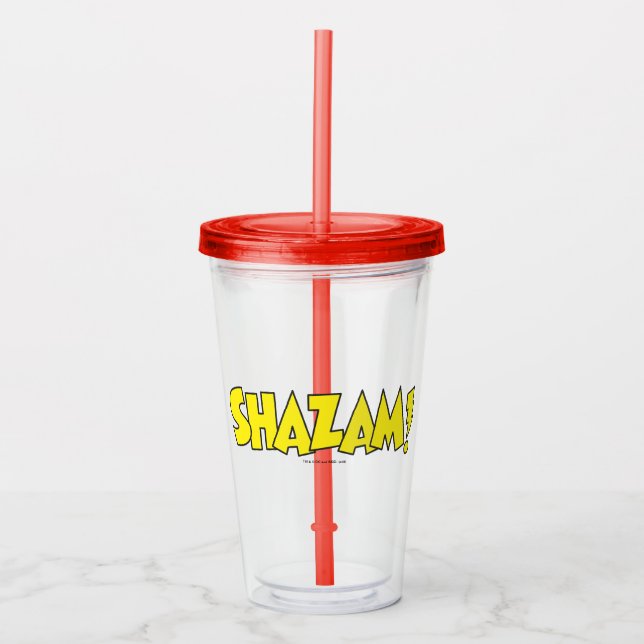 Shazam Logo Yellow Acrylic Tumbler (Front)