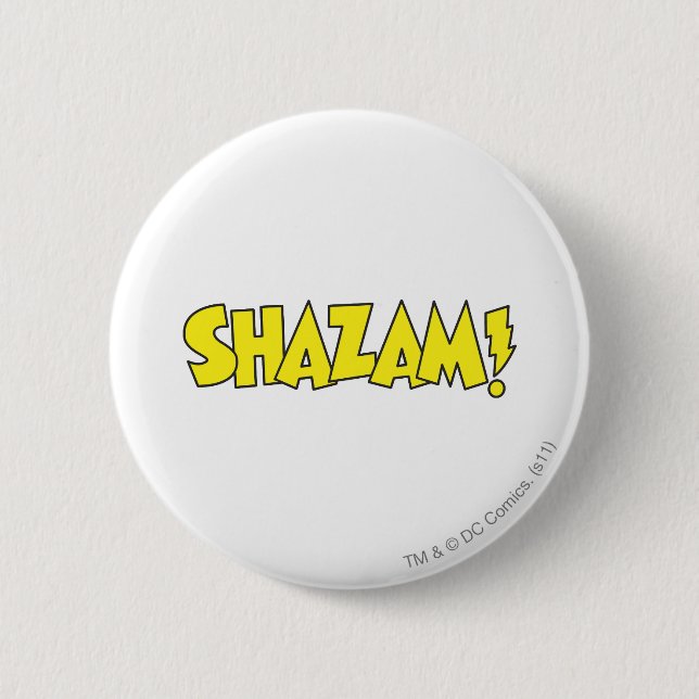Shazam Logo Yellow Button (Front)