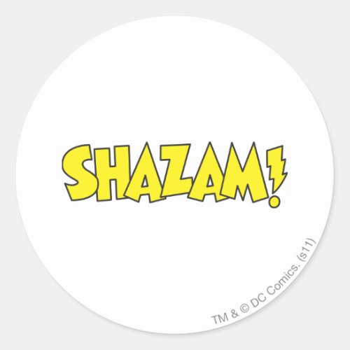 Shazam Logo Yellow Classic Round Sticker