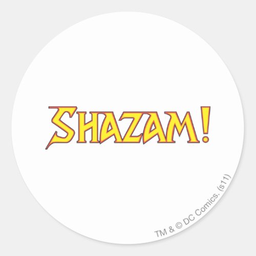 Shazam Logo YellowRed Classic Round Sticker