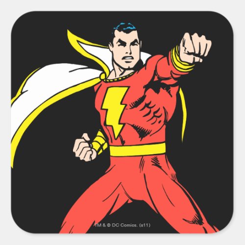 Shazam Ready to Fight Square Sticker