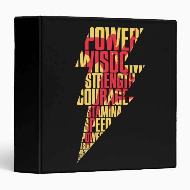SHAZAM! | Shazam Abilities Lightning Graphic 3 Ring Binder (Front/Spine)
