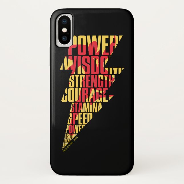 SHAZAM! | Shazam Abilities Lightning Graphic Case-Mate iPhone Case (Back)