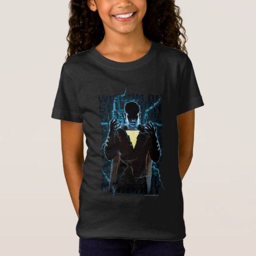 SHAZAM  Shazam  Abilities Lightning Typography T_Shirt