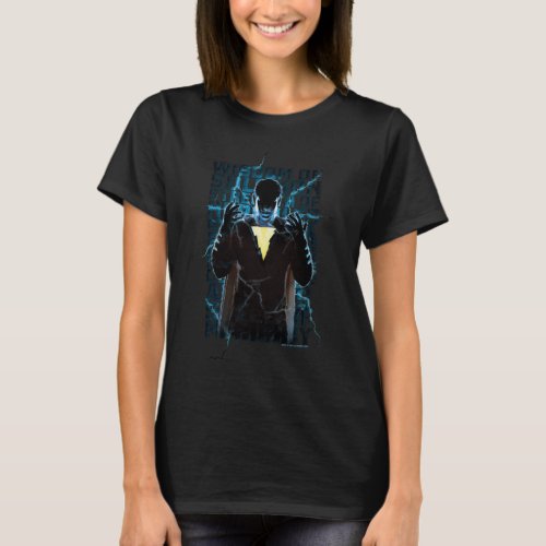 SHAZAM  Shazam  Abilities Lightning Typography T_Shirt