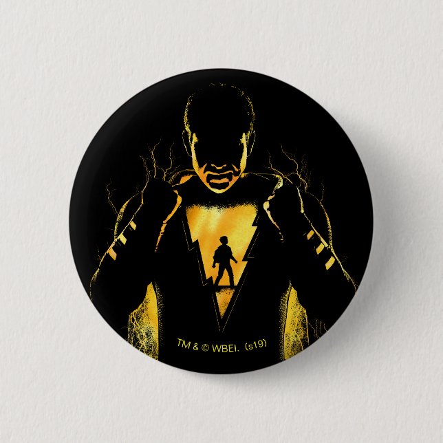 SHAZAM! | Shazam and Billy Lightning Silhouette Button (Front)