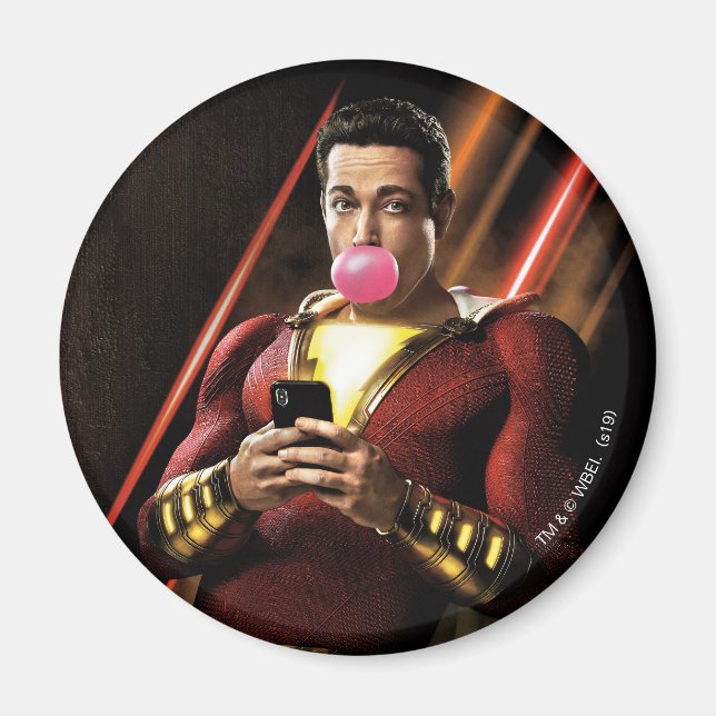 SHAZAM! | Shazam Blowing Bubble Gum Magnet (Front)