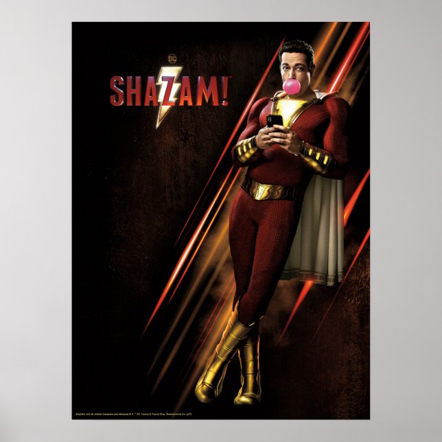 SHAZAM! | Shazam Blowing Bubble Gum Poster (Front)