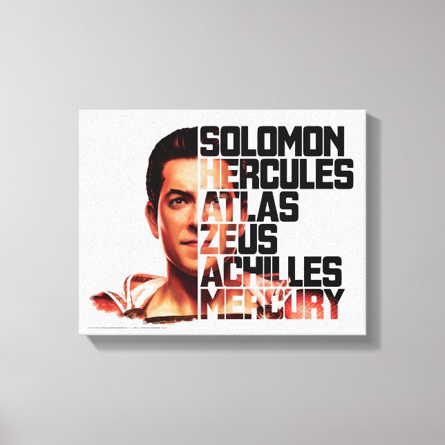 SHAZAM! | Shazam Closeup Acronym Graphic Canvas Print (Front)