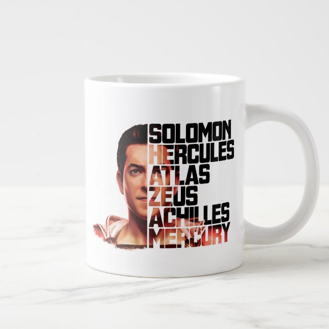 SHAZAM! | Shazam Closeup Acronym Graphic Giant Coffee Mug (Right)