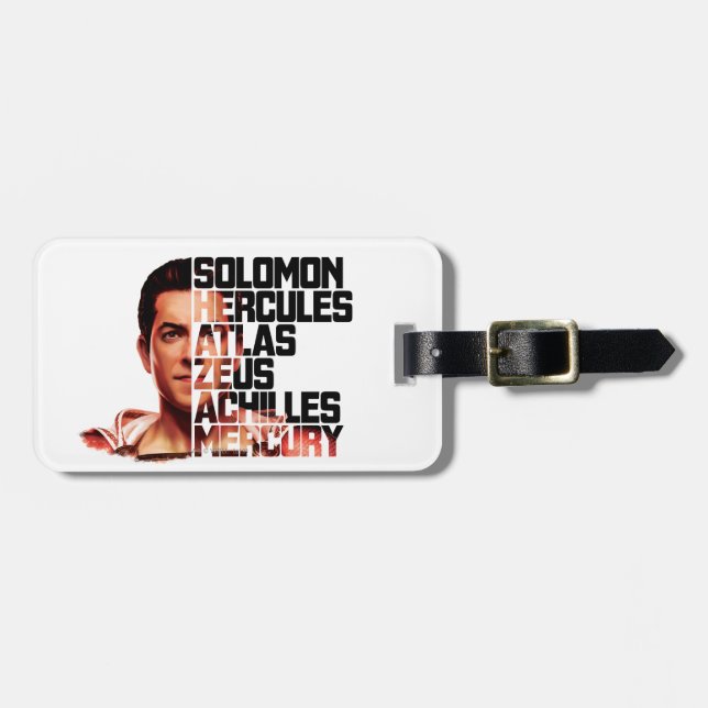 SHAZAM! | Shazam Closeup Acronym Graphic Luggage Tag (Front Horizontal)