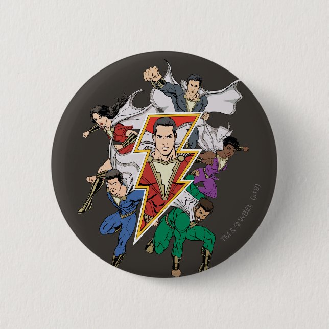 SHAZAM! | Shazam Family Graphic Button (Front)