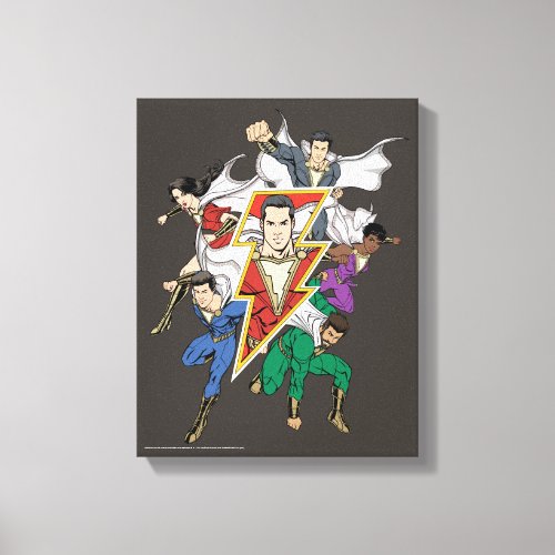 SHAZAM  Shazam Family Graphic Canvas Print