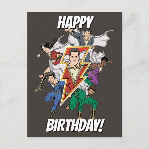 SHAZAM  Shazam Family Graphic Postcard