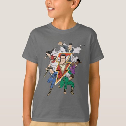 SHAZAM  Shazam Family Graphic T_Shirt