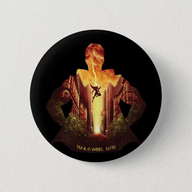 SHAZAM! | Shazam Sunset Silhouette Button (Front)