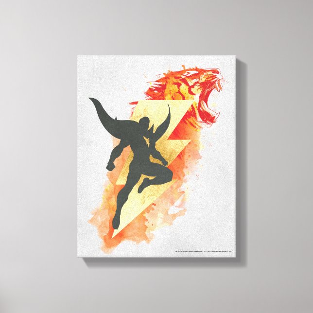 SHAZAM! | Shazam Tiger & Lightning Graphic Canvas Print (Front)