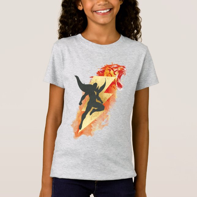 SHAZAM! | Shazam Tiger & Lightning Graphic T-Shirt (Front)
