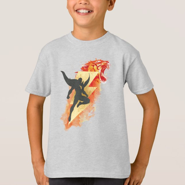 SHAZAM! | Shazam Tiger & Lightning Graphic T-Shirt (Front)
