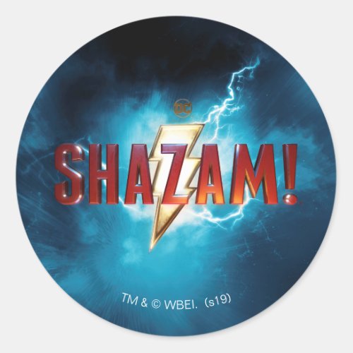 SHAZAM  Theatrical Logo Classic Round Sticker