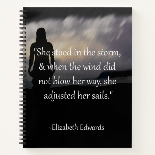 She Adjusted Her Sails Inspirational Notebook
