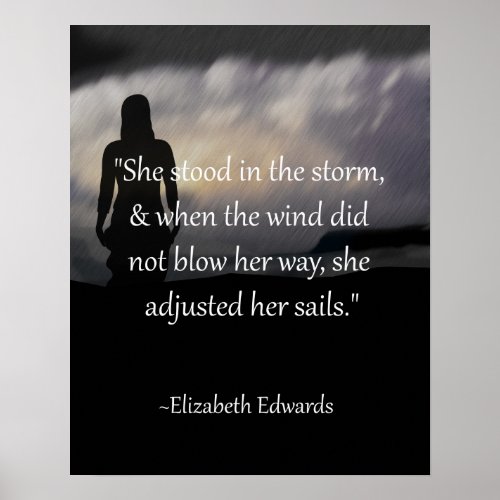 She Adjusted Her Sails Inspirational Poster