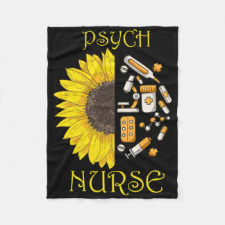 She Became A Psych Nurse Psychiatric Nursing Menta Fleece Blanket