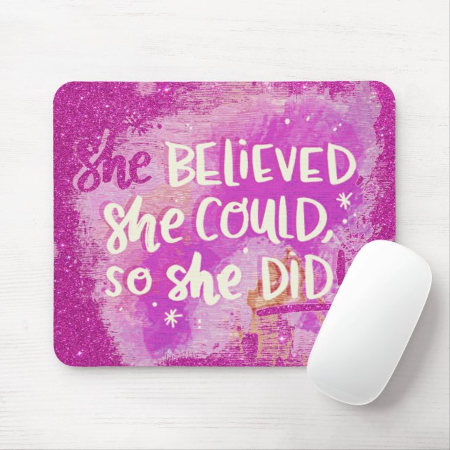 She believed mouse pad (With Mouse)