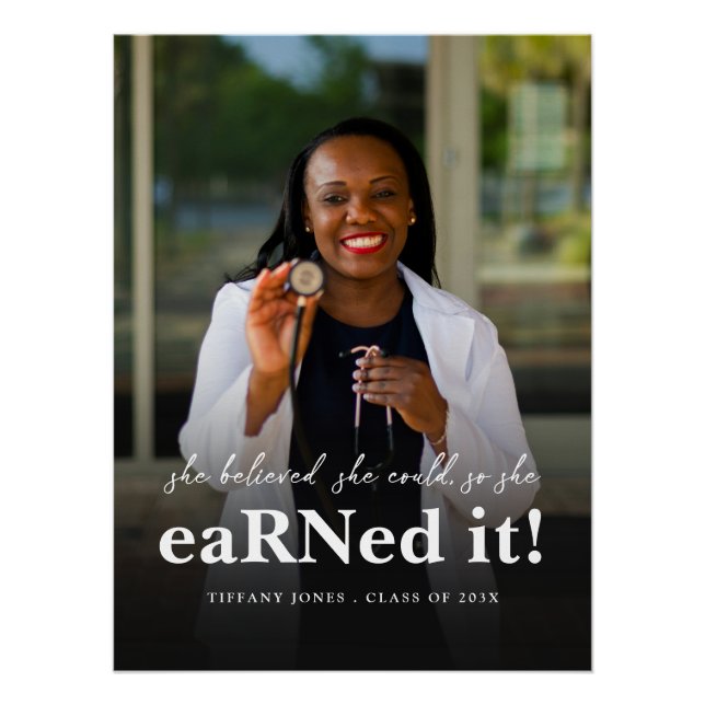She Believed Nurse Photo Graduation Poster (Front)