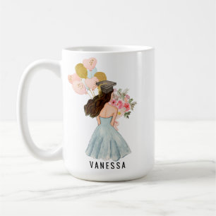 She Believed She Could Graduation Brunette Girl Coffee Mug