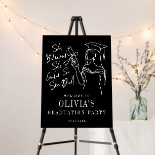 She Believed She Could Graduation Party Welcome Foam Board