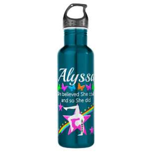 SHE BELIEVED SHE COULD GYMNAST CUSTOM WATER BOTTLE