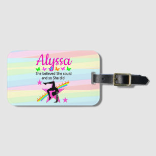SHE BELIEVED SHE COULD GYMNAST DESIGN LUGGAGE TAG