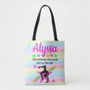 SHE BELIEVED SHE COULD GYMNAST DESIGN TOTE BAG