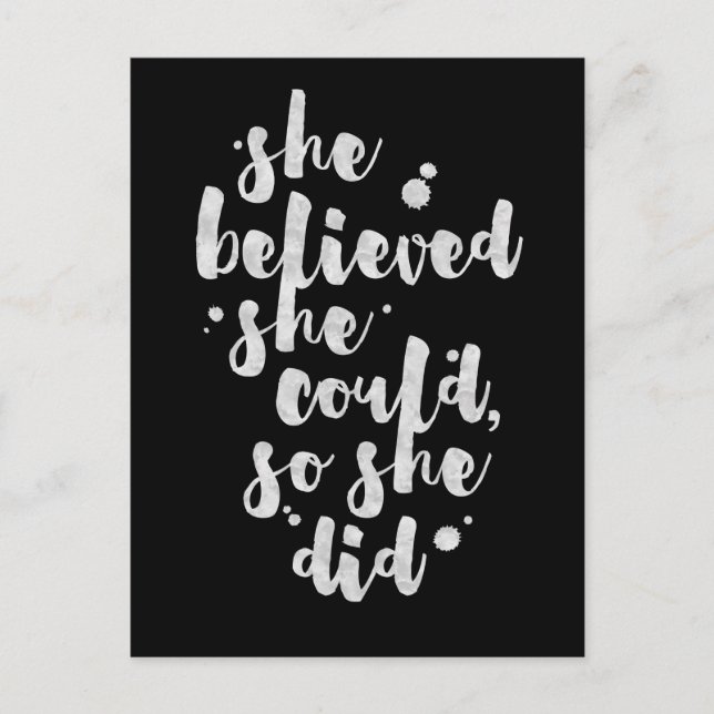 She Believed She Could - Inspirational Card (Front)