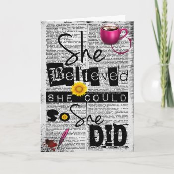 She Believed She Could Note Card by RMJJournals at Zazzle