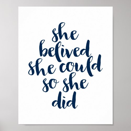 She believed she could she did Navy motivational Poster