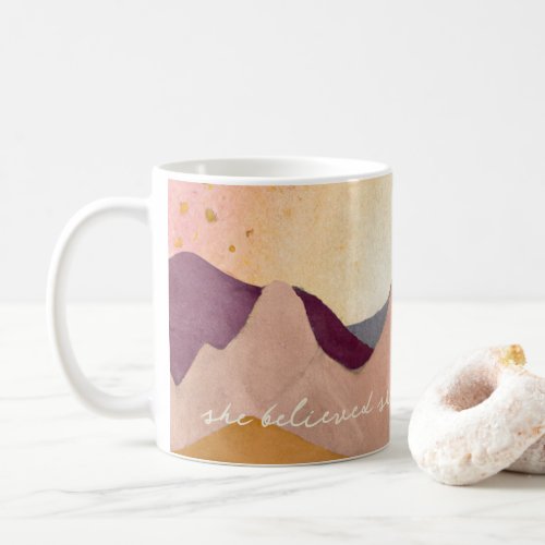 She Believed She Could So She Did Boho Mountains Coffee Mug