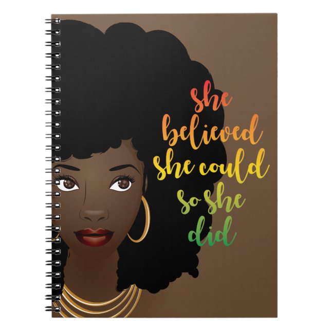 She Believed She Could So She Did | Brown Notebook (Front)