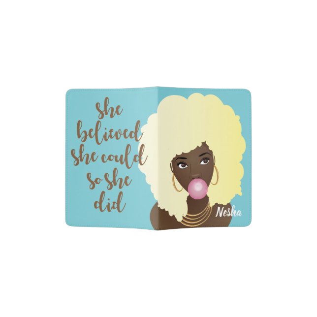 She Believed She Could So She Did, Bubblegum, Blue Passport Holder (Opened)