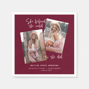 She believed she could so she did burgundy napkins