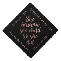 She Believed She Could, Custom Class Year Graduation Cap Topper